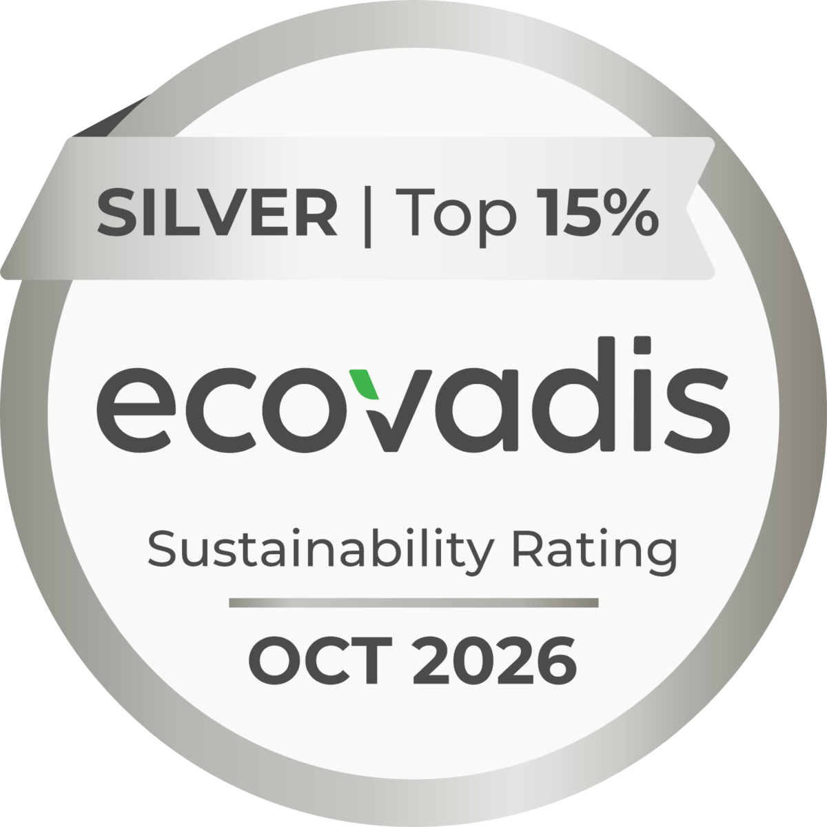 Logo de la certification ecovadis mai 2024 Sustainability Rating